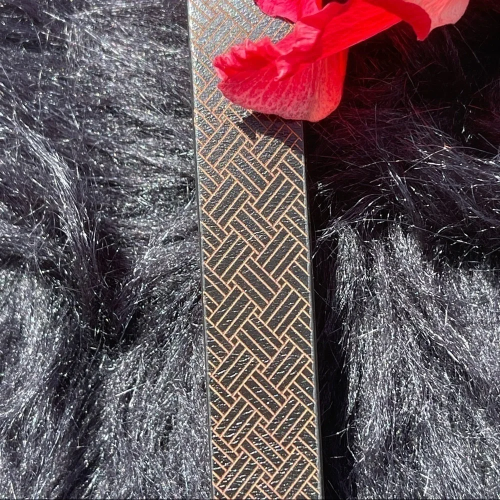NWT Bond & Co Faux Leather Brown Printed Dog Collar Size L/XL